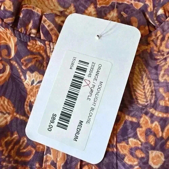 NWT Women’s Pink Moon Bay Boutique Moonlight Blouse Purple Orange Size Medium - Picture 4 of 6